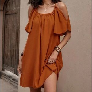 You Look Beautiful| Sienna Cinnamon Flowy Shoulder CutOut Dress| XL-2X